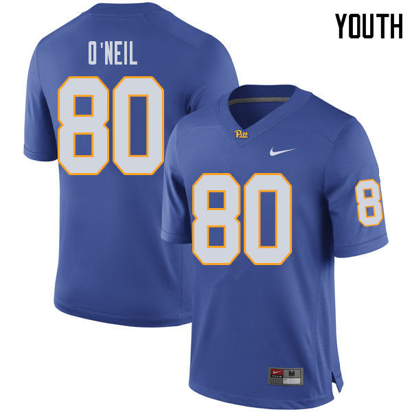 Youth #80 Cameron O'Neil Pittsburgh Panthers College Football Jerseys Sale-Royal